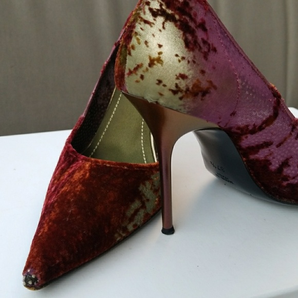 Rene Caovilla velvet silk pumps high heels shoes - Picture 7 of 7